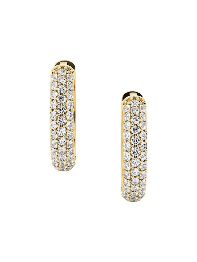 Womens Bomb 14K Yellow Gold & 0.51 TCW Lab-Created Diamond Huggie Hoop Earrings Product Image