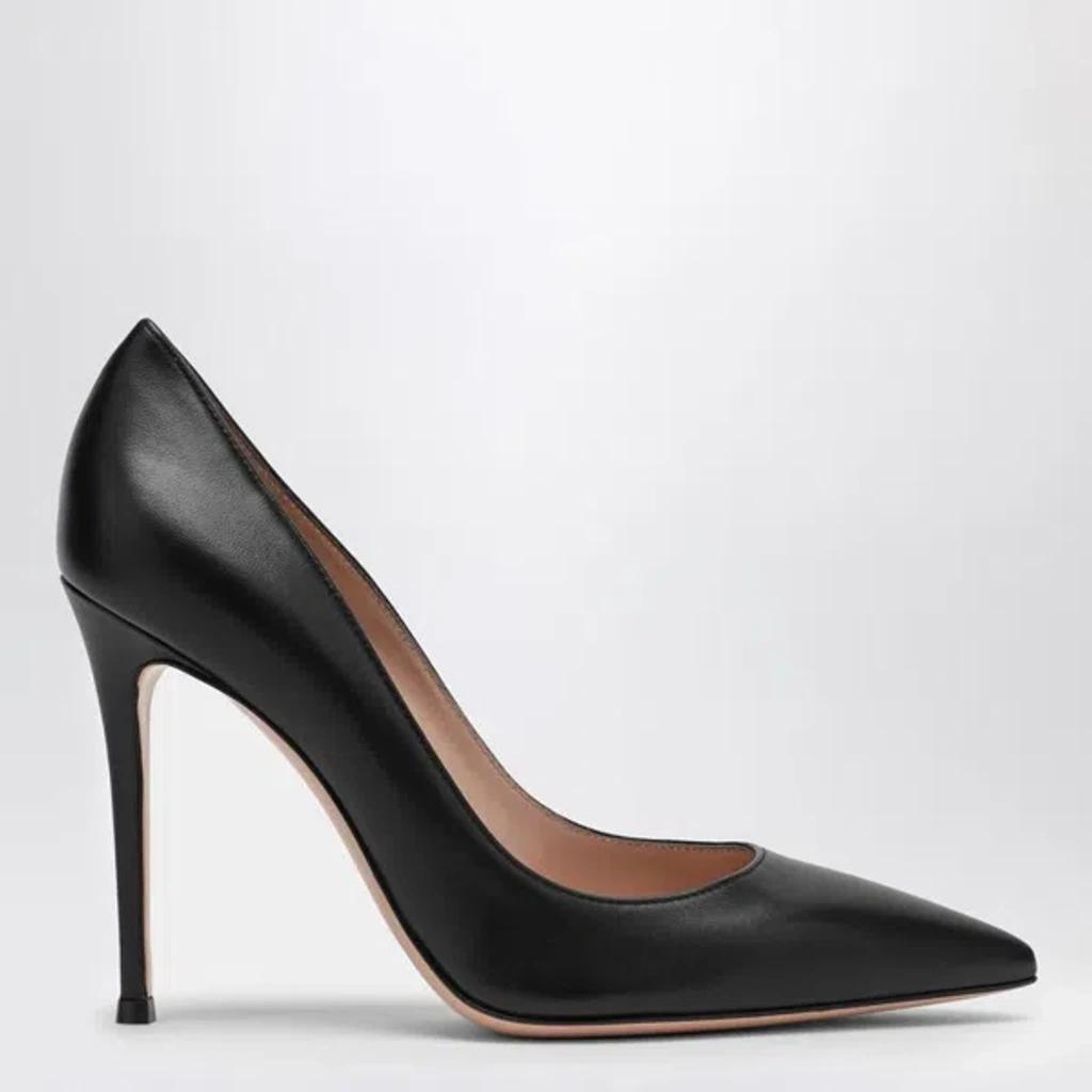 Black Leather Pumps For Women Product Image