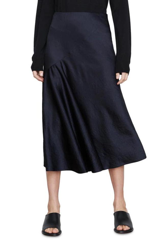 VINCE Draped Slip Skirt In Blue Product Image