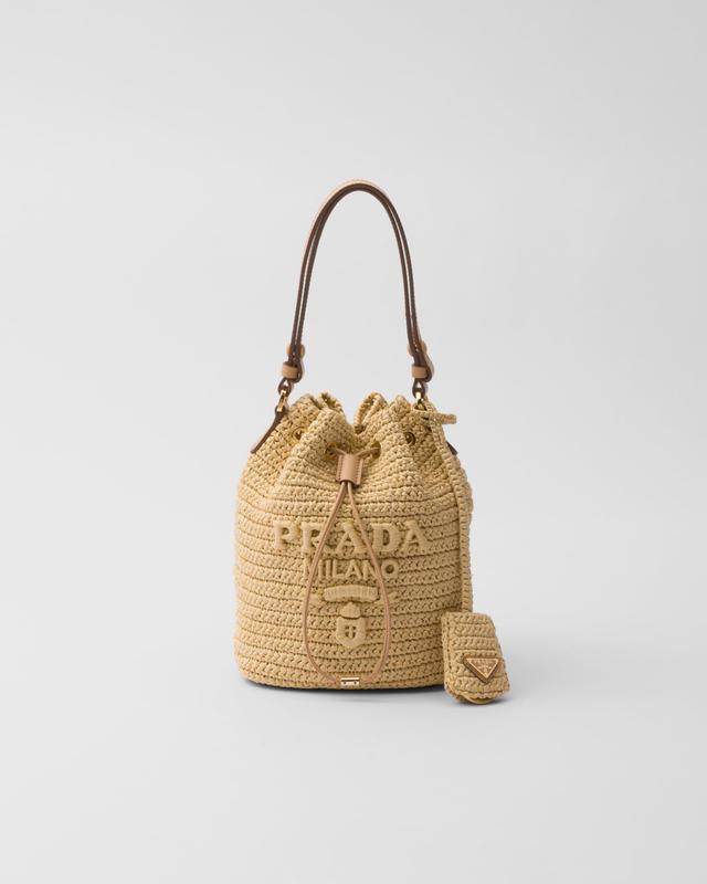 Crochet and leather mini-bucket bag Product Image