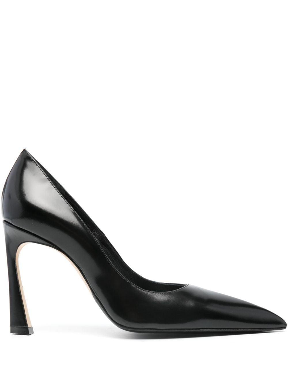 V 100mm Leather Pump In Black Product Image