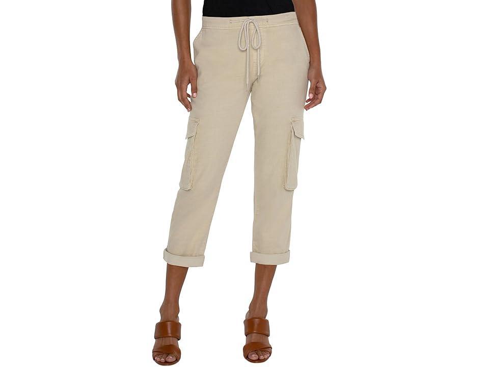 Liverpool Los Angeles Rascal Drawstring Waist Slouchy Crop Cargo Pants Product Image