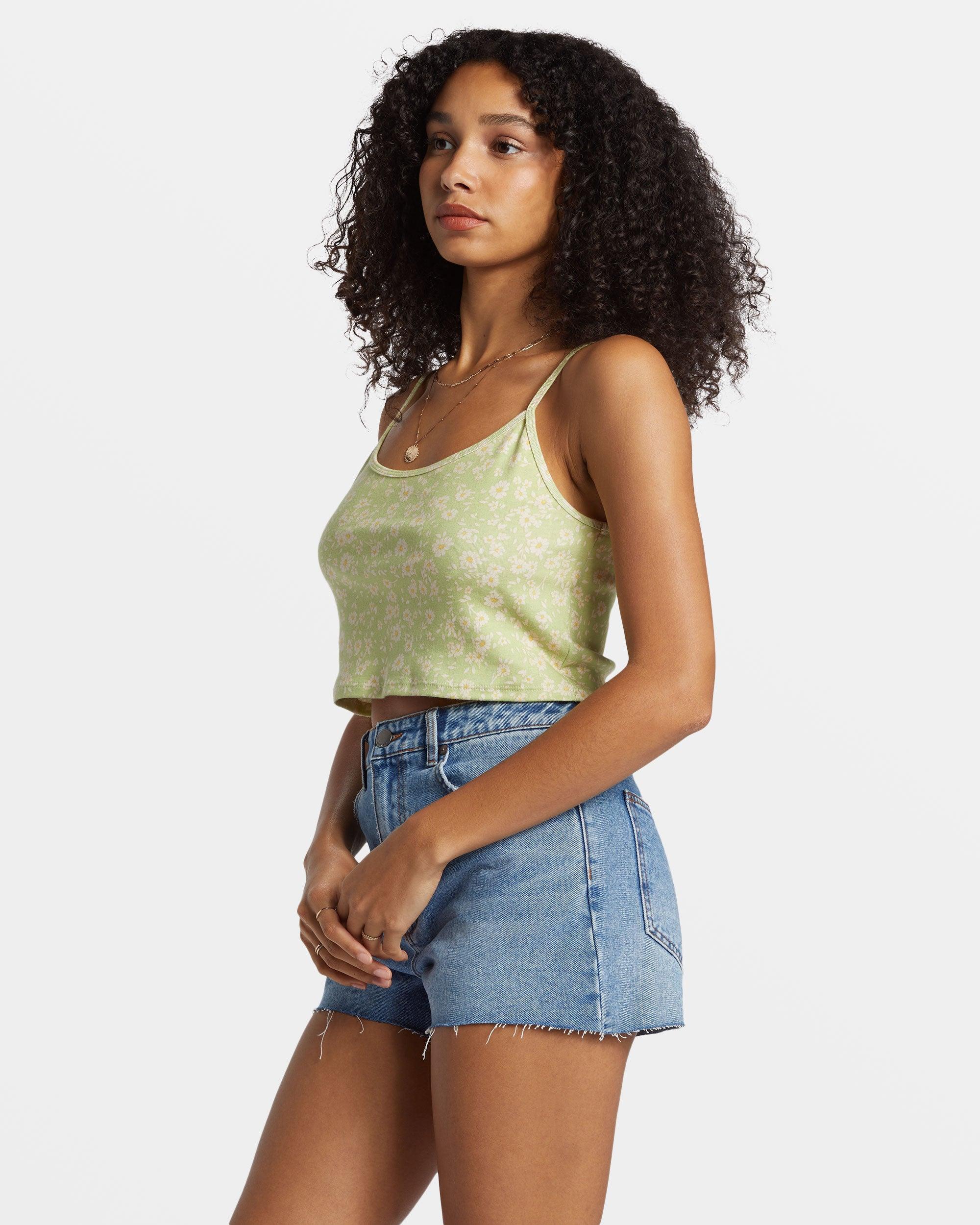 Aloe Cropped Tank Top - Willow Female Product Image