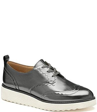 Johnston  Murphy Womens Mitzi Metallic Leather Oxfords Product Image