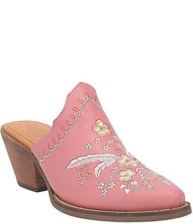 Dingo Wildflower Leather Floral Embroidered Western Mules Product Image