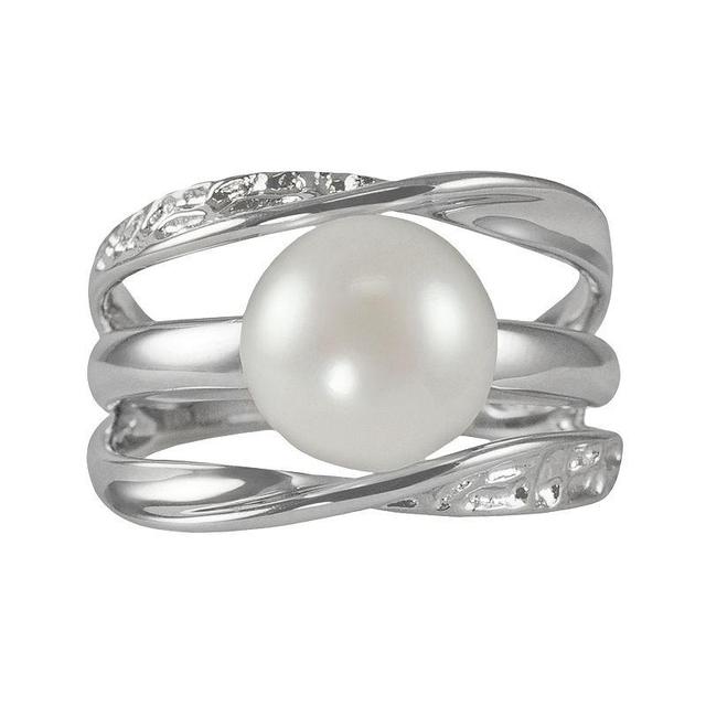 Sterling Silver Freshwater Cultured Pearl Galaxy Ring, Womens Product Image