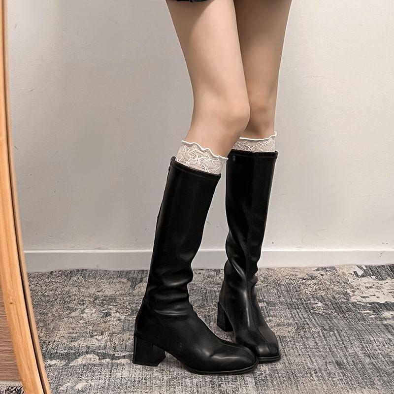 Plain Chunky Heel Tall Boots product image