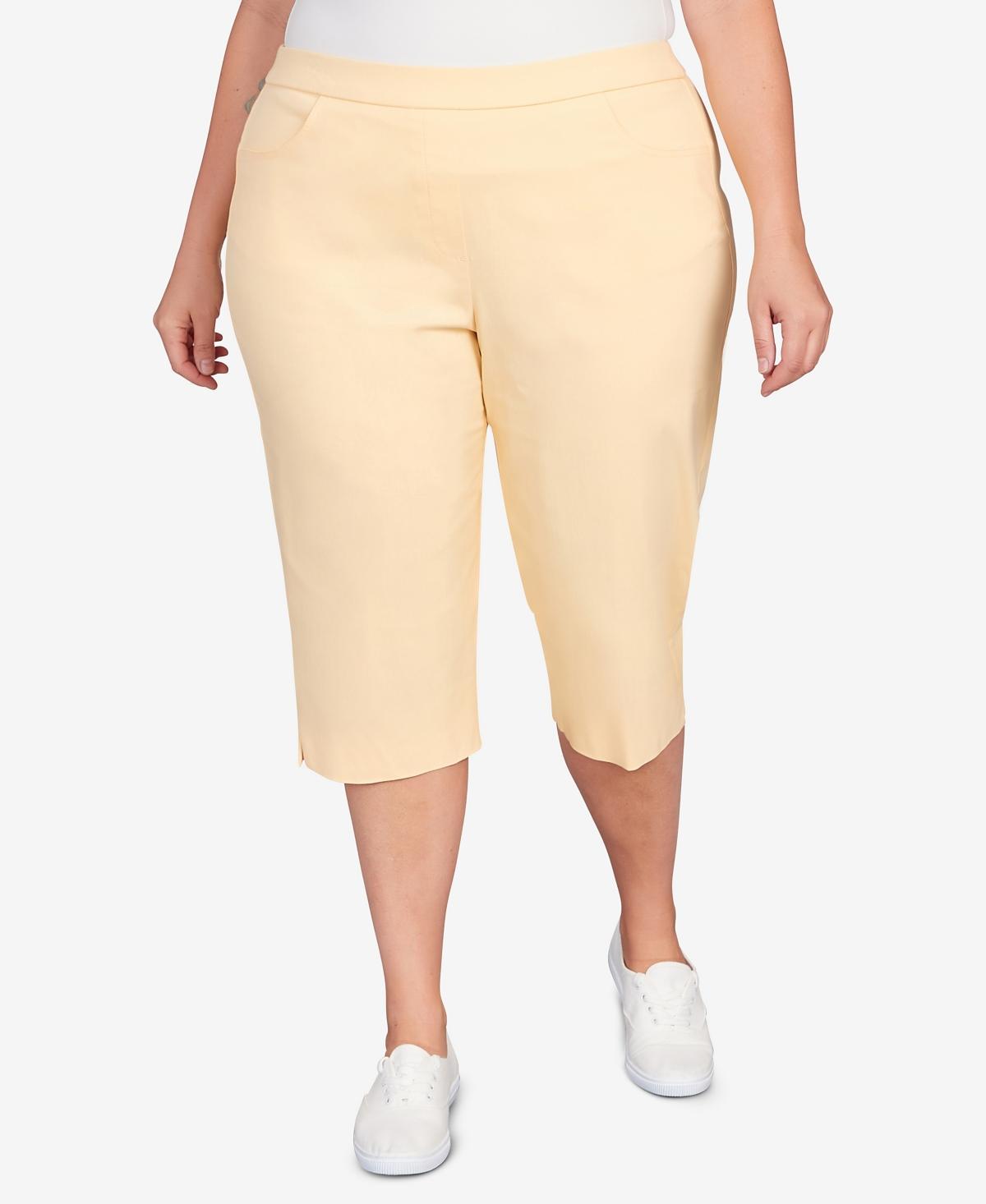 Alfred Dunner Plus Size Classic Allure Stretch Clamdigger Capri Pant Product Image