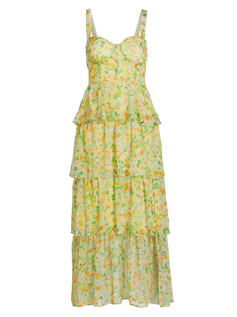 Womens Midsummer Tiered Floral Maxi Dress Product Image