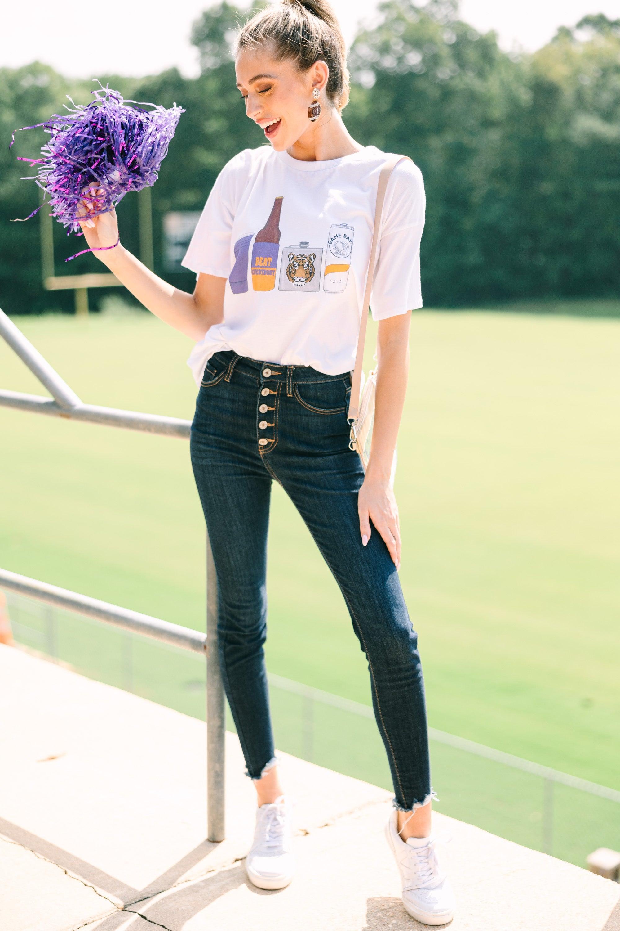 Drink Local Orange And Purple Gameday Graphic Tee Female Product Image