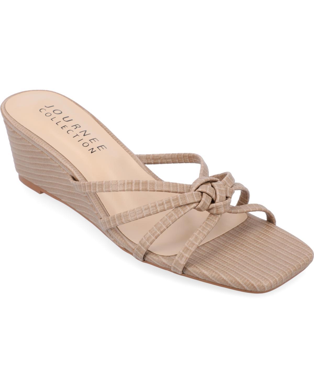 Journee Collection Womens Blayke Knotted Slip On Wedge Sandals Product Image