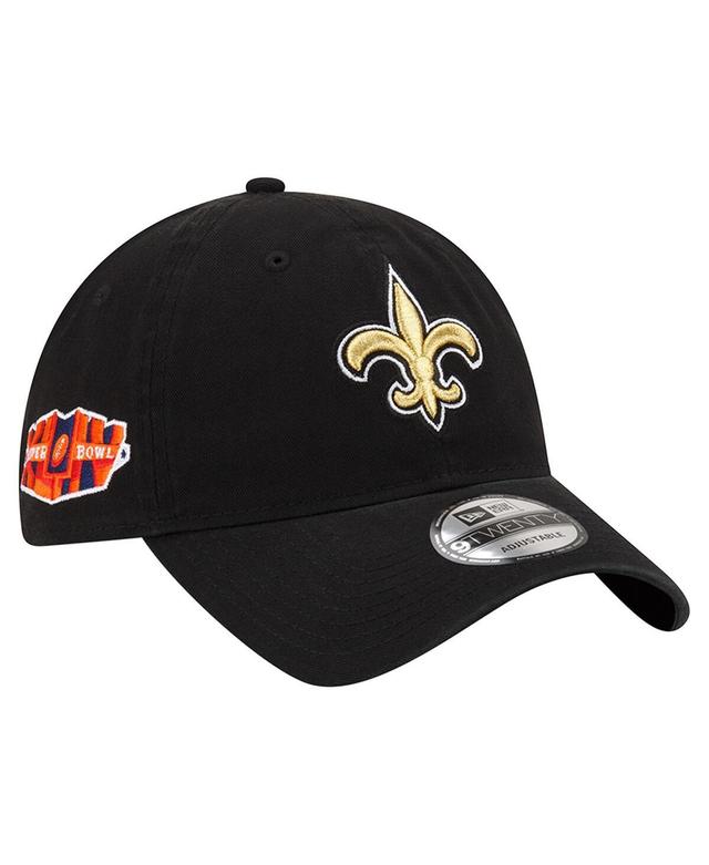 Mens New Era Black New Orleans Saints Distinct 9TWENTY Adjustable Hat Product Image