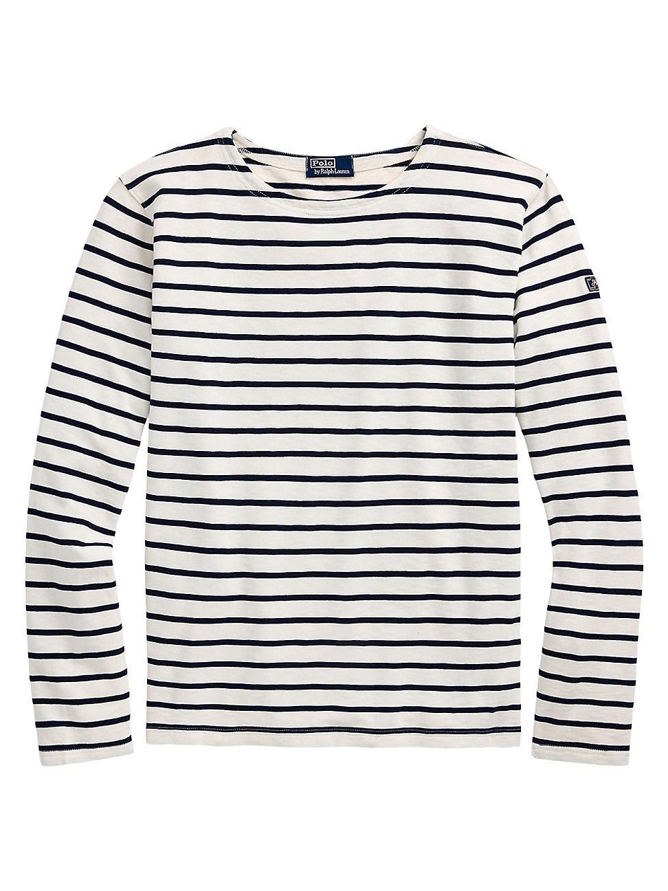 Mens Striped Slub Jersey Long-Sleeve T-Shirt Product Image