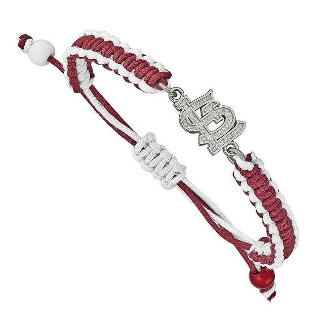 LogoArt Stainless Steel St. Louis Cardinals Adjustable Cord Bracelet, Womens Sterling Silver Product Image