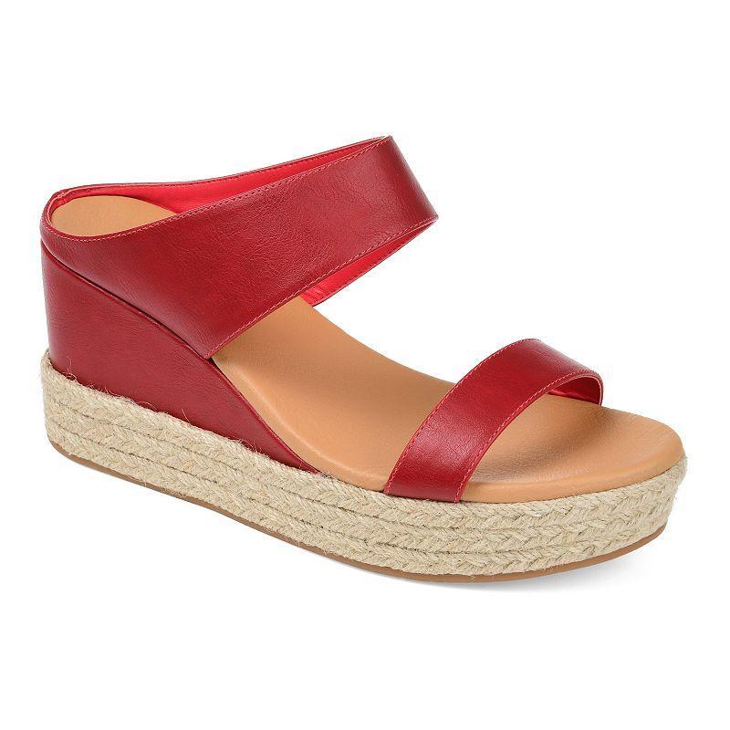 Journee Collection Alissa Womens Wedge Sandals Red Product Image