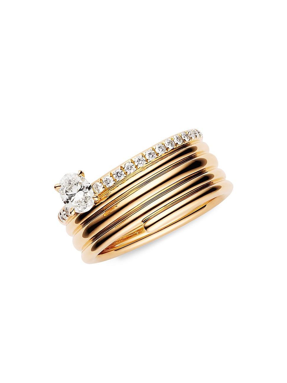 Womens Blast 18K Rose Gold & Diamond Ring Product Image