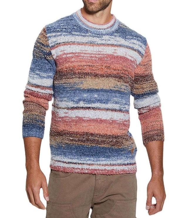 Guess Edged Space Dye Striped Long Sleeve Sweater Product Image