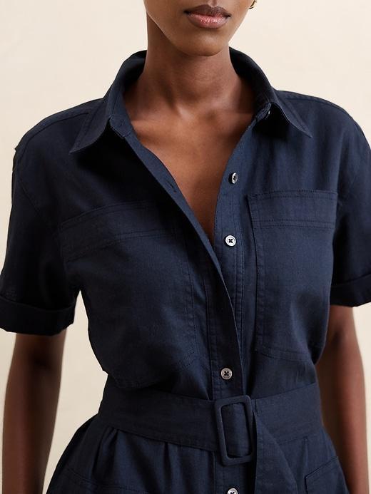 Linen-Blend Twill Romper Product Image