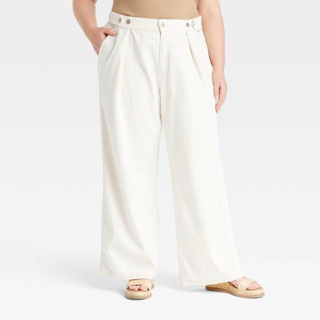 Womens High-Rise Two Way Trousers - Universal Thread Off-White 24 Product Image