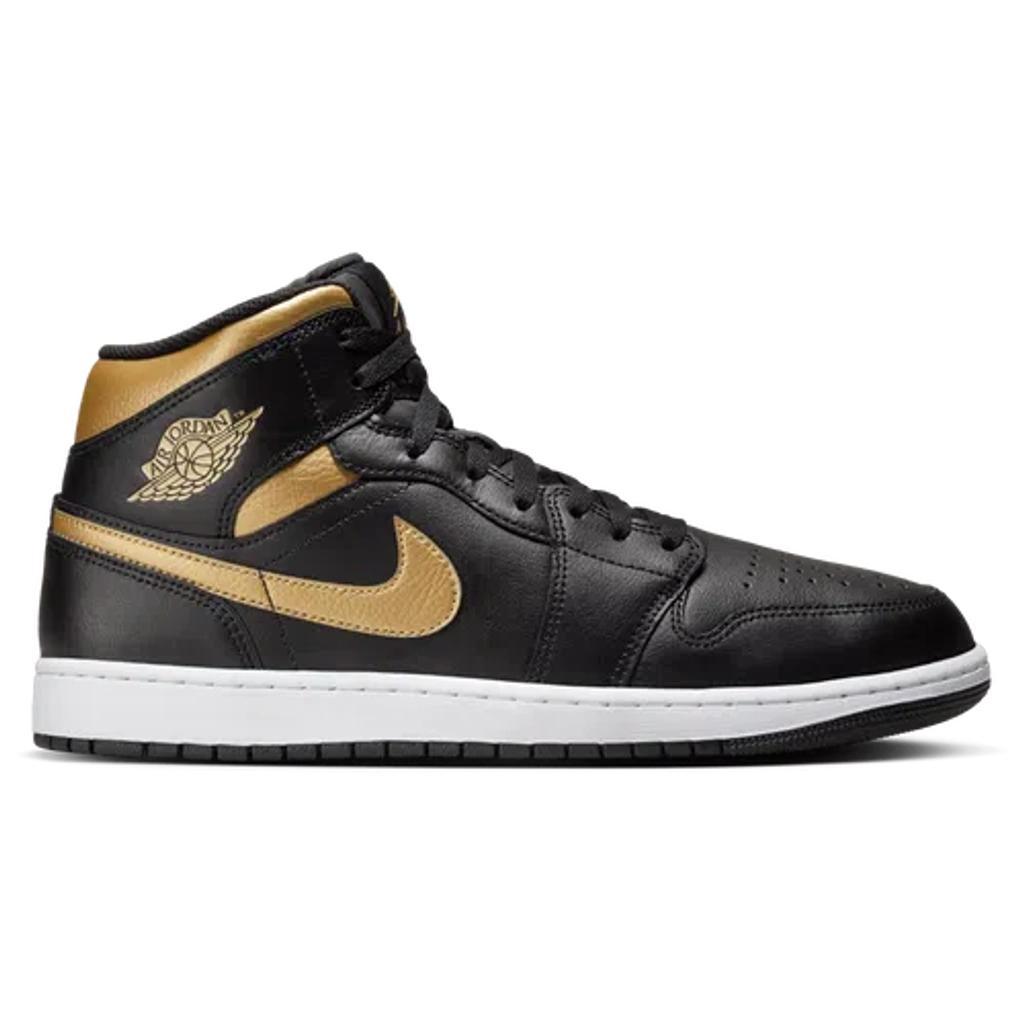 JORDAN Mens  Aj 1 Mid In Gold/black/white Product Image