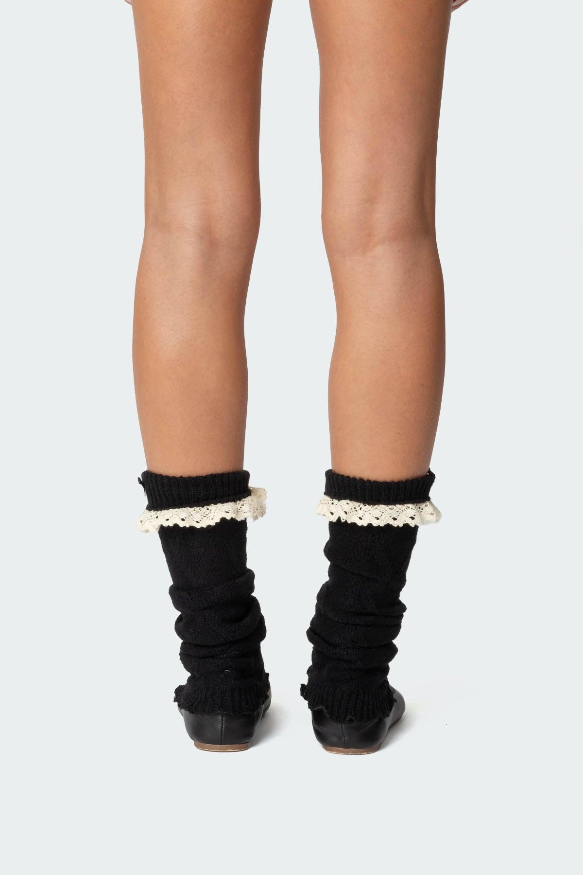 Lacey Frill Knit Leg Warmers Product Image