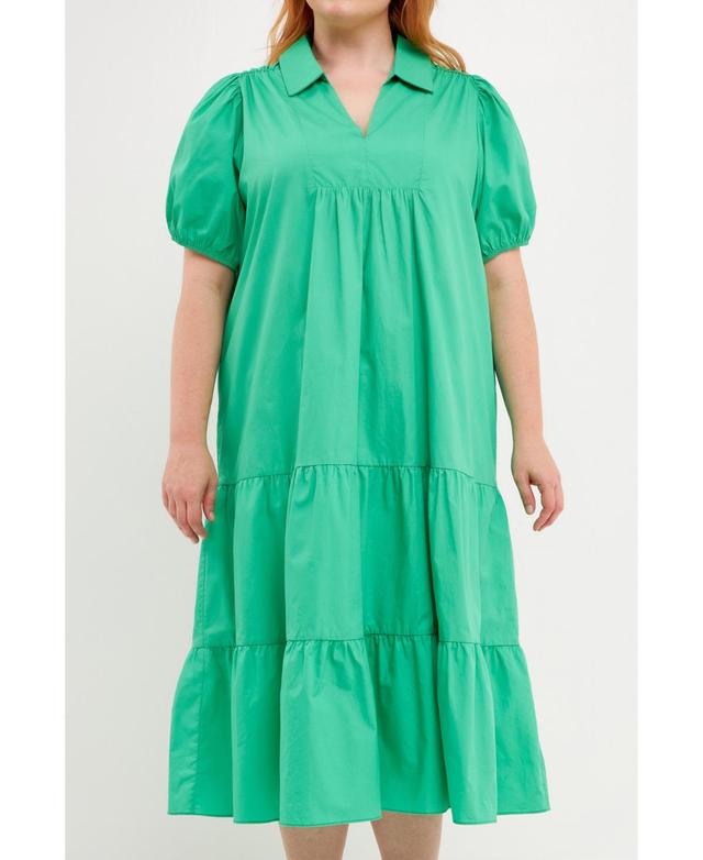 English Factory Plus Size Poplin Midi Dress Product Image