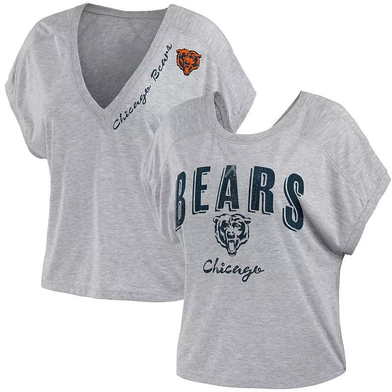 Womens WEAR by Erin Andrews Heather Gray Chicago Bears Reversible T-Shirt Product Image