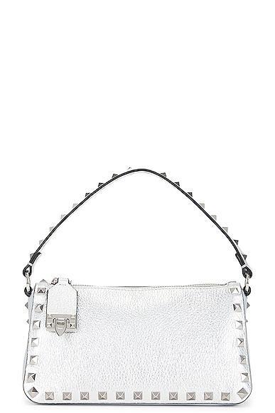 Valentino Garavani Rockstud Small Shoulder Bag Metallic Silver.. Product Image