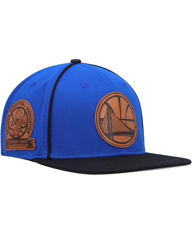 Mens Pro Standard Royal Golden State Warriors Heritage Leather Patch Snapback Hat - Royal Product Image