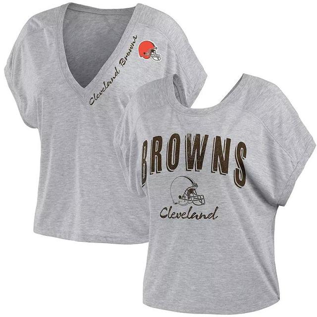 Womens WEAR by Erin Andrews Heather Gray Cleveland Browns Reversible T-Shirt Product Image