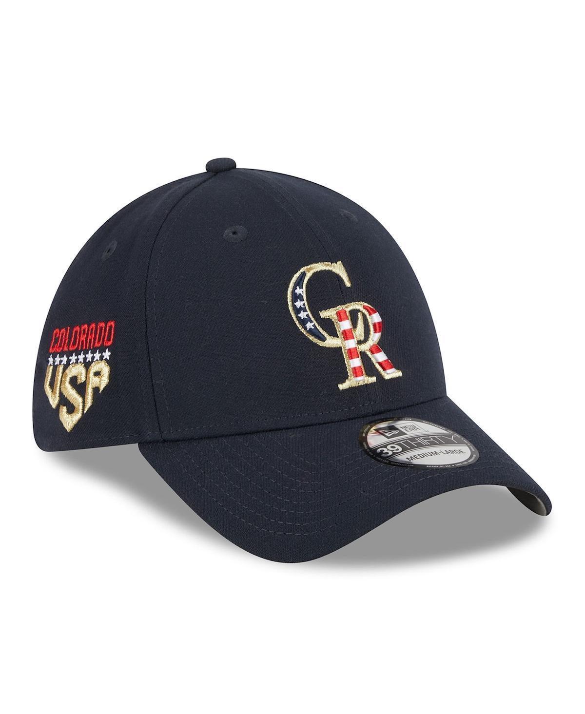 Mens New Era Navy Colorado Rockies 2023 Fourth of July 39THIRTY Flex Fit Hat Product Image