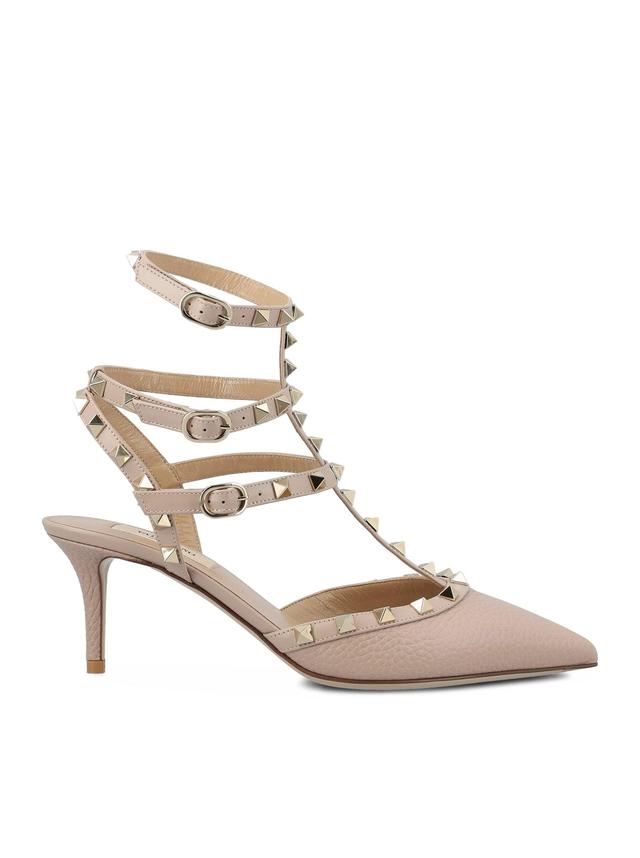 Ankle Strap Rockstud T. 65 Vitello In Pink Product Image