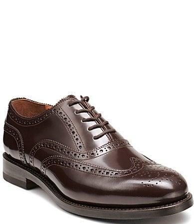 G. h. Bass Mens Black Monogram Double Brogue Wingtips Product Image