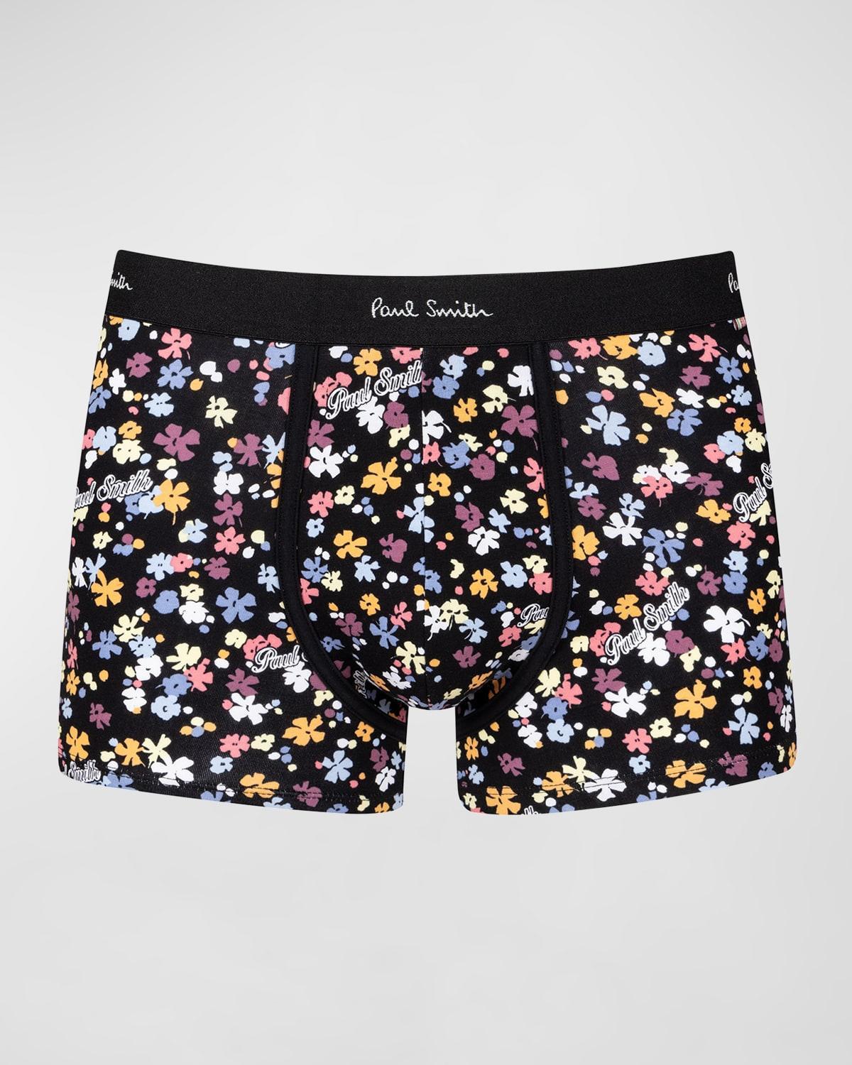 Mens Logo and Flower Cotton-Stretch Trunks Product Image