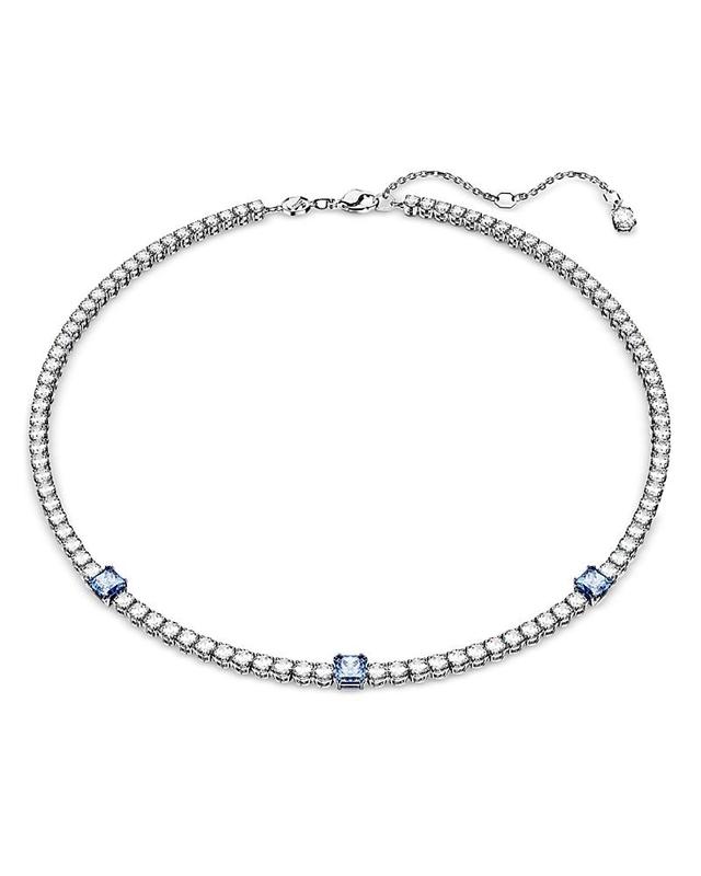 Womens Matrix Rhodium-Plated & Crystal Tennis Necklace Product Image