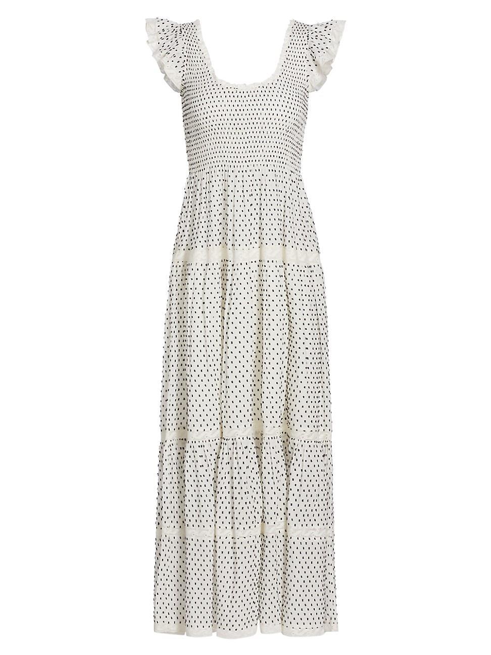 Womens Chessie Dotted Tiered Maxi Dress Product Image