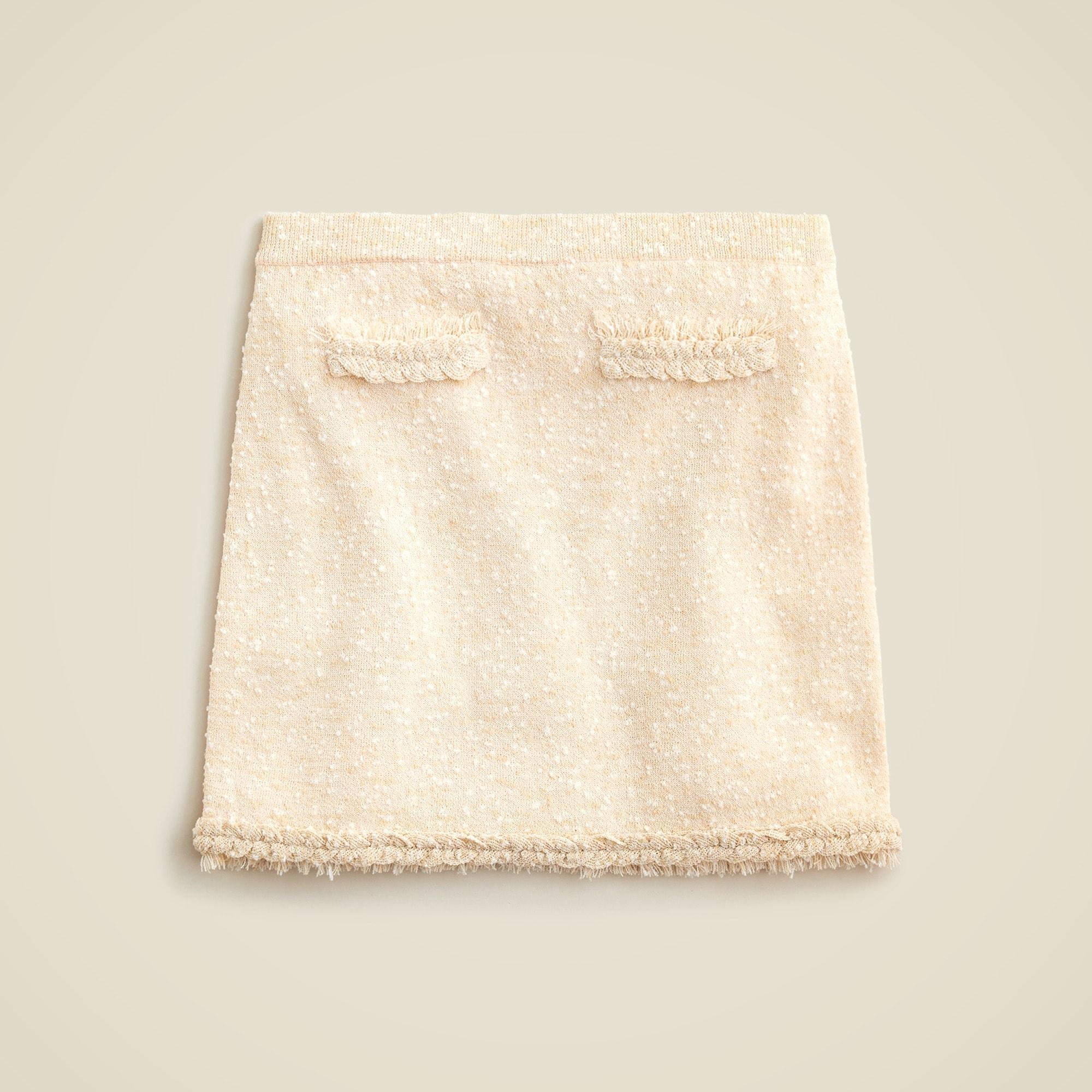 Marled fringe-trim mini sweater-skirt Product Image