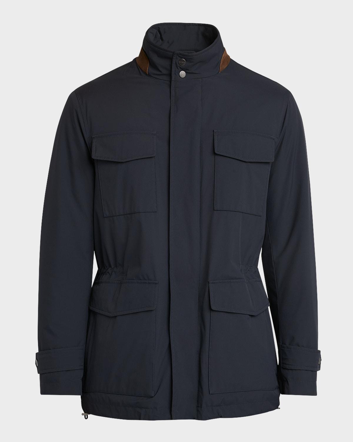 Men's Nylon Concealed-Zip Field Jacket Product Image