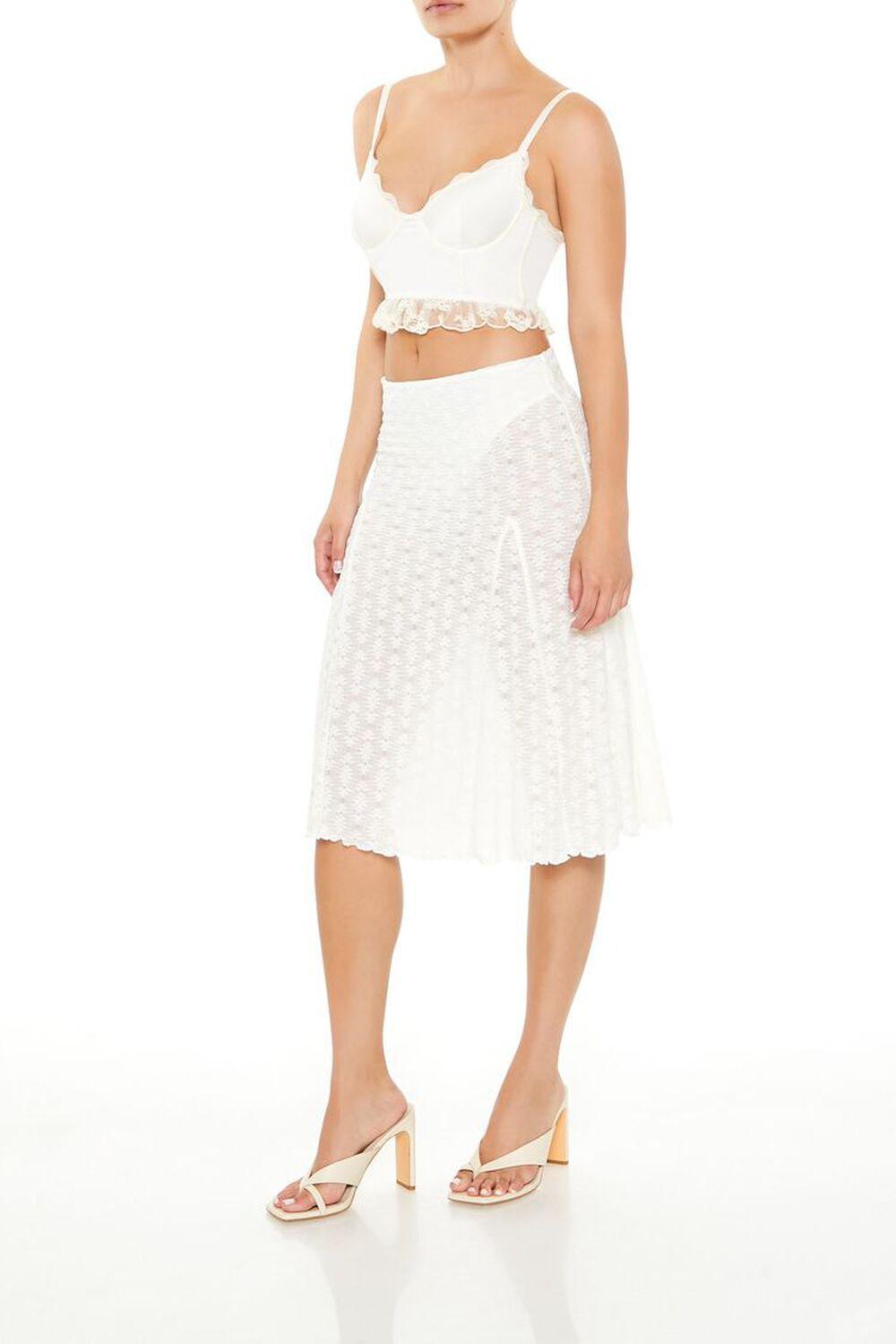 Lace A-Line Midi Skirt | Forever 21 Product Image