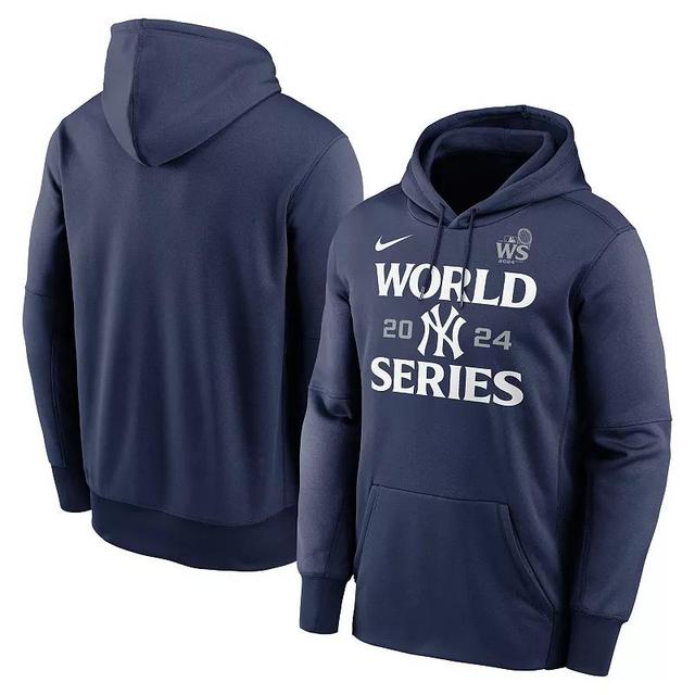 Mens Nike New York Yankees 2024 World Series Authentic Collection Therma Pullover Hoodie Blue Product Image