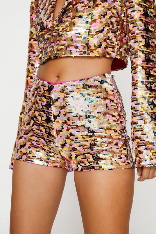 Glitter Sequin Booty Shorts Shorts Product Image