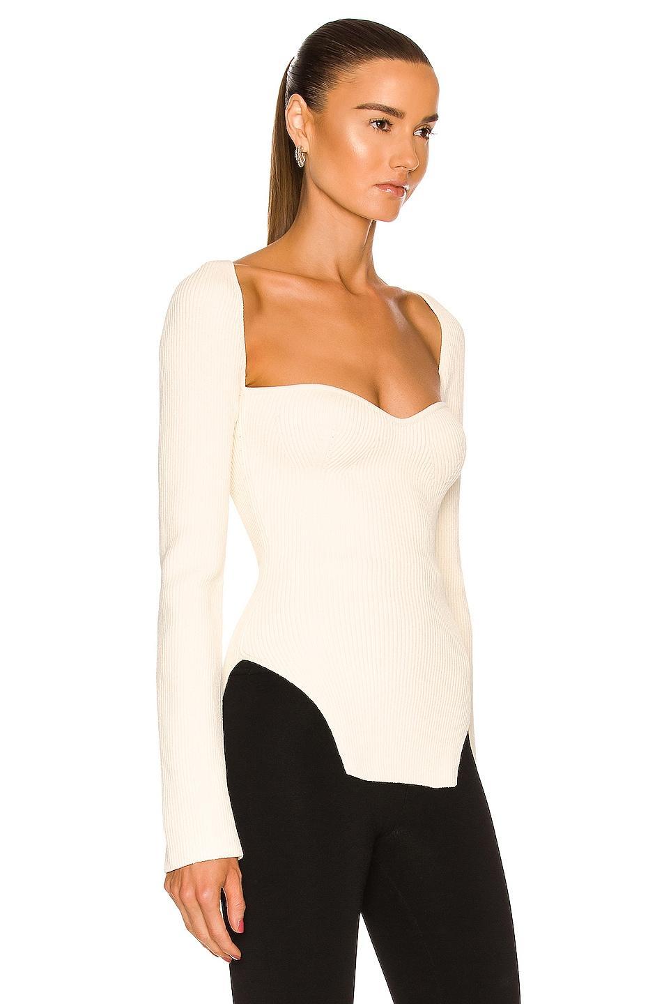 KHAITE Maddy Long Bustier Top White. (also in M). Product Image