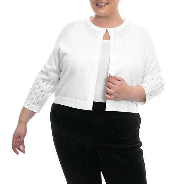 Plus Size Nina Leonard Heat Seal Bolero, Womens Product Image