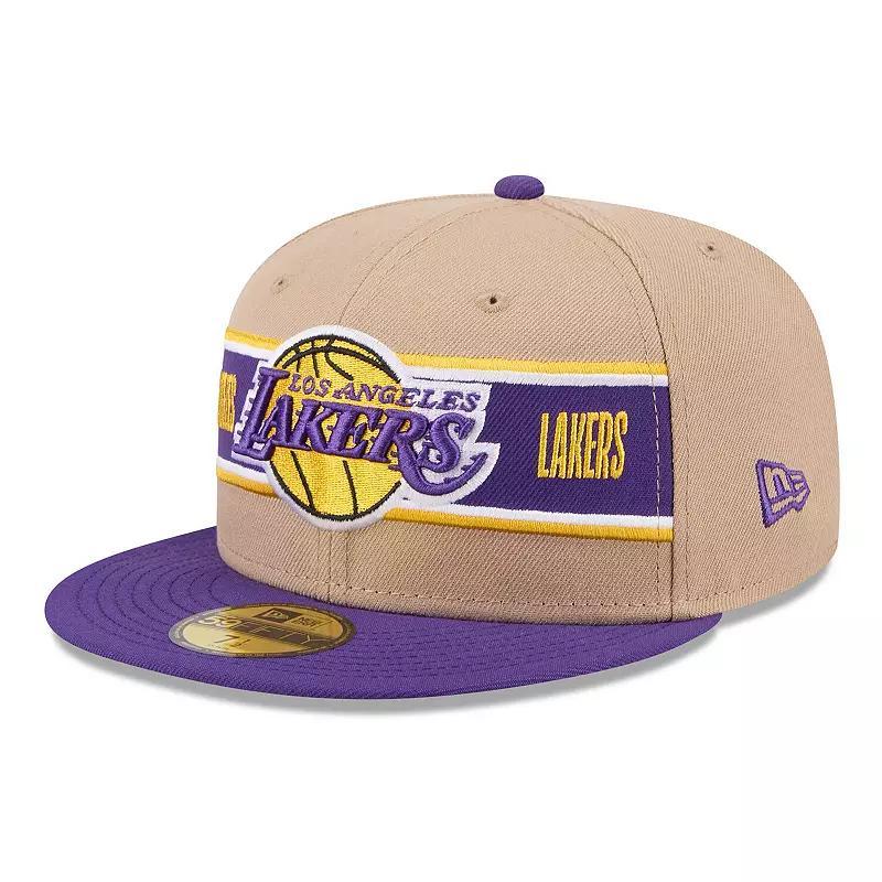 New Era Mens Tan Los Angeles Lakers 2024 Nba Draft 59FIFTY Fitted Hat - Tan, Purple Product Image