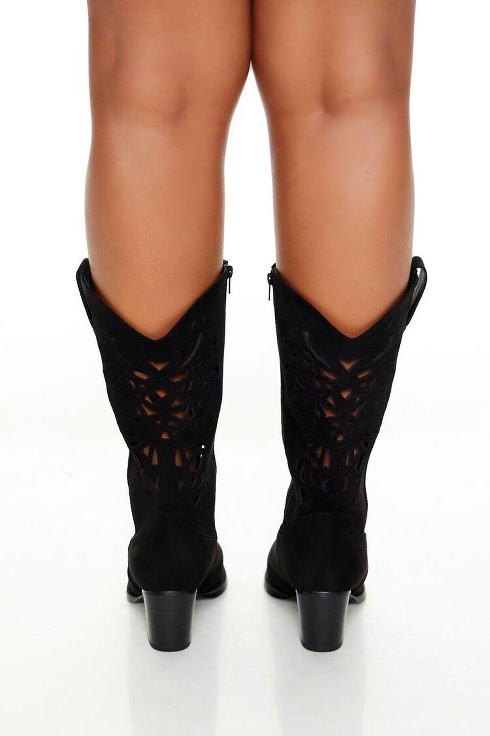 Faux Suede Cutout Cowboy Booties (Wide) | Forever 21 Product Image