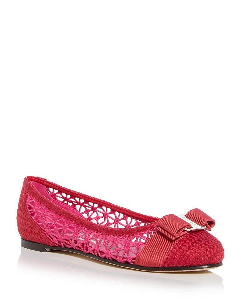 Ferragamo Womens Varina Woven Ballet Flats Product Image