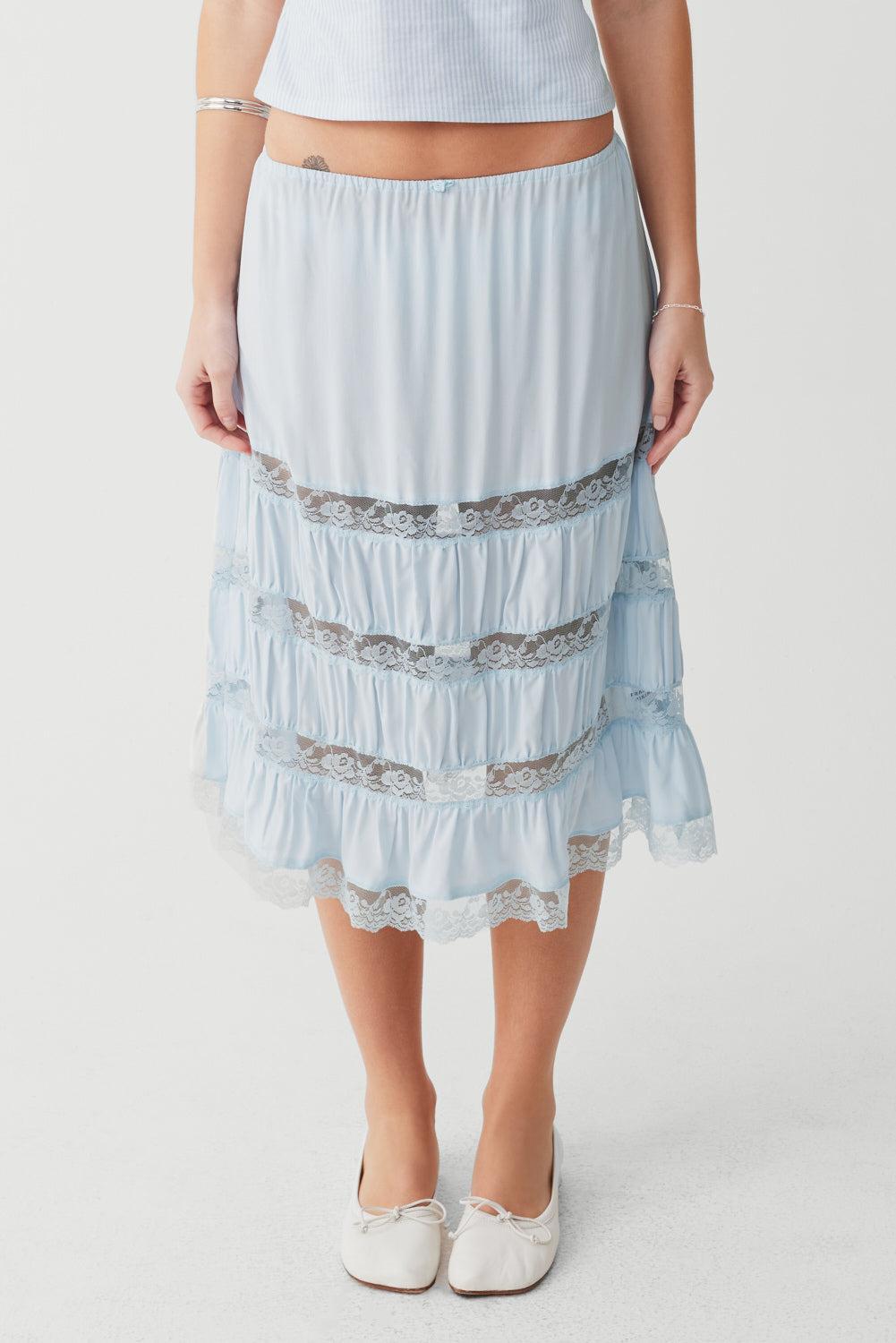 Solstice Midi Skirt - Blue Porcelain Product Image