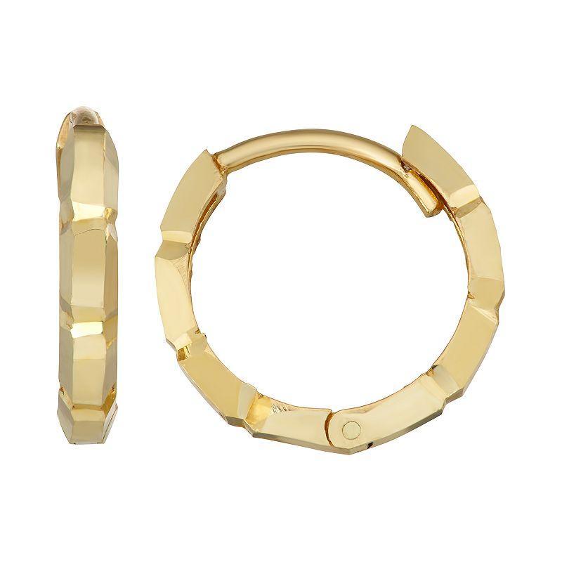 Forever 14K Beveled Hoop Earrings, Womens, 14k Gold Product Image