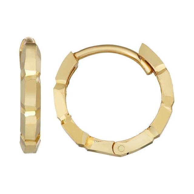 Forever 14K Beveled Hoop Earrings, Womens, 14k Gold Product Image