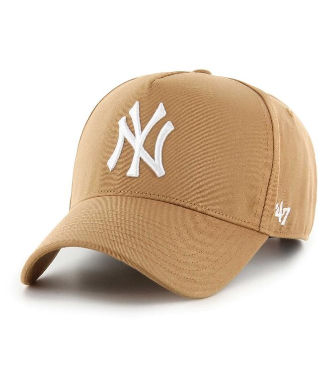 47 Brand Mens Khaki New York Yankees Ballpark Mvp A-Frame Adjustable Hat Product Image